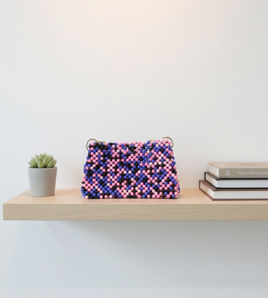 Mixed Beaded Crossbody Clutch