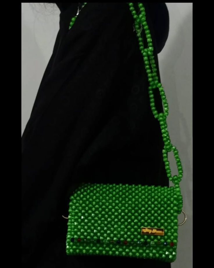 The Emerald Link Handcrafted Beaded Shoulder Bag