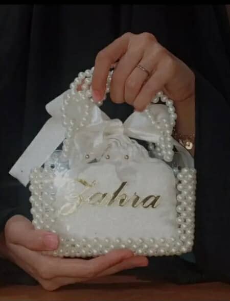 Acrylic sheet beaded bag